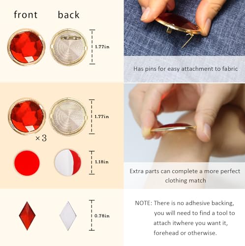 Red Gem Jewel Belt, Adjustable Rhinestone Chain Belt for Women Halloween Cosplay Costume Dress Up Accessories3