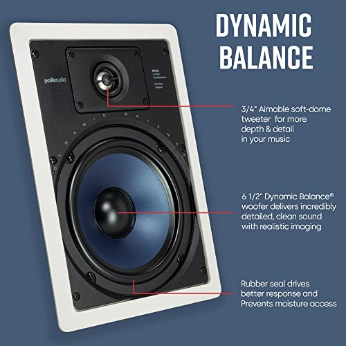 Polk Audio Rc85I 2-Way Premium In-Wall 8"-Speakers (Pair) | Perfect For Damp And Humid Indoor/Outdoor Placement (White, Paintable -Grille) #TOP2