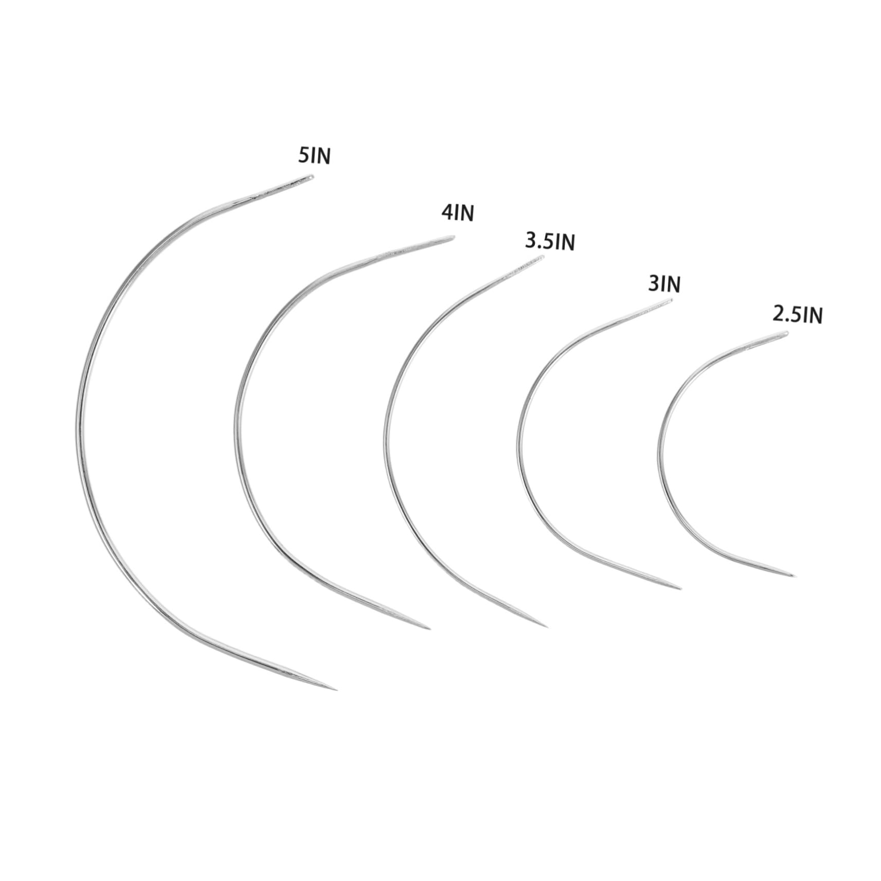 KALLORY 50pcs Handmade Leather Stitching Needles Large Curved C- for Crochet Upholstery and Quilting Pointed for Efficient Sewing