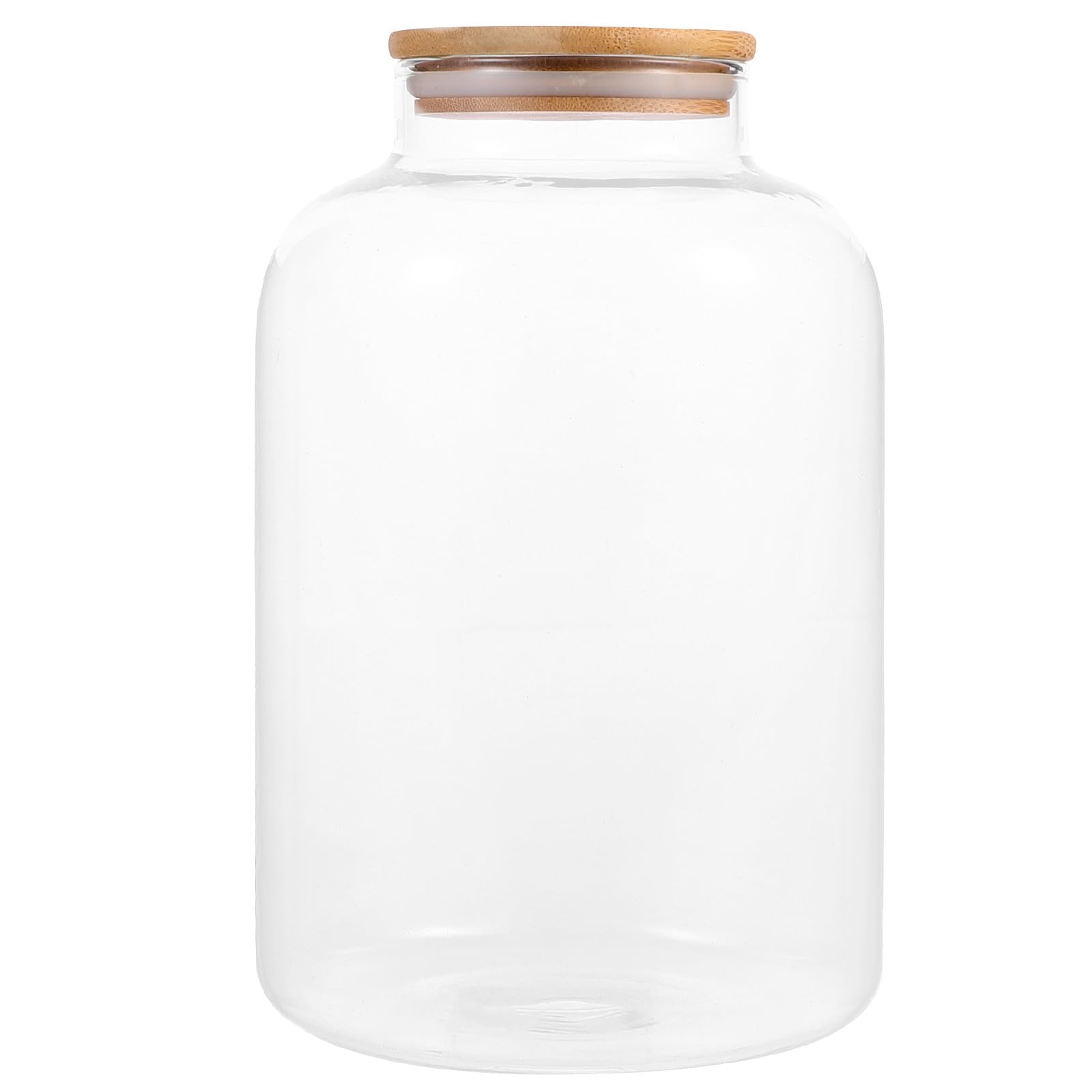 Mikinona Leeres Vorratsglas aus Glas mit Holzdeckel Luftdicht Verschlossen Hitze und Kältebeständig zur Aufbewahrung von Müsli und Tee in Küche