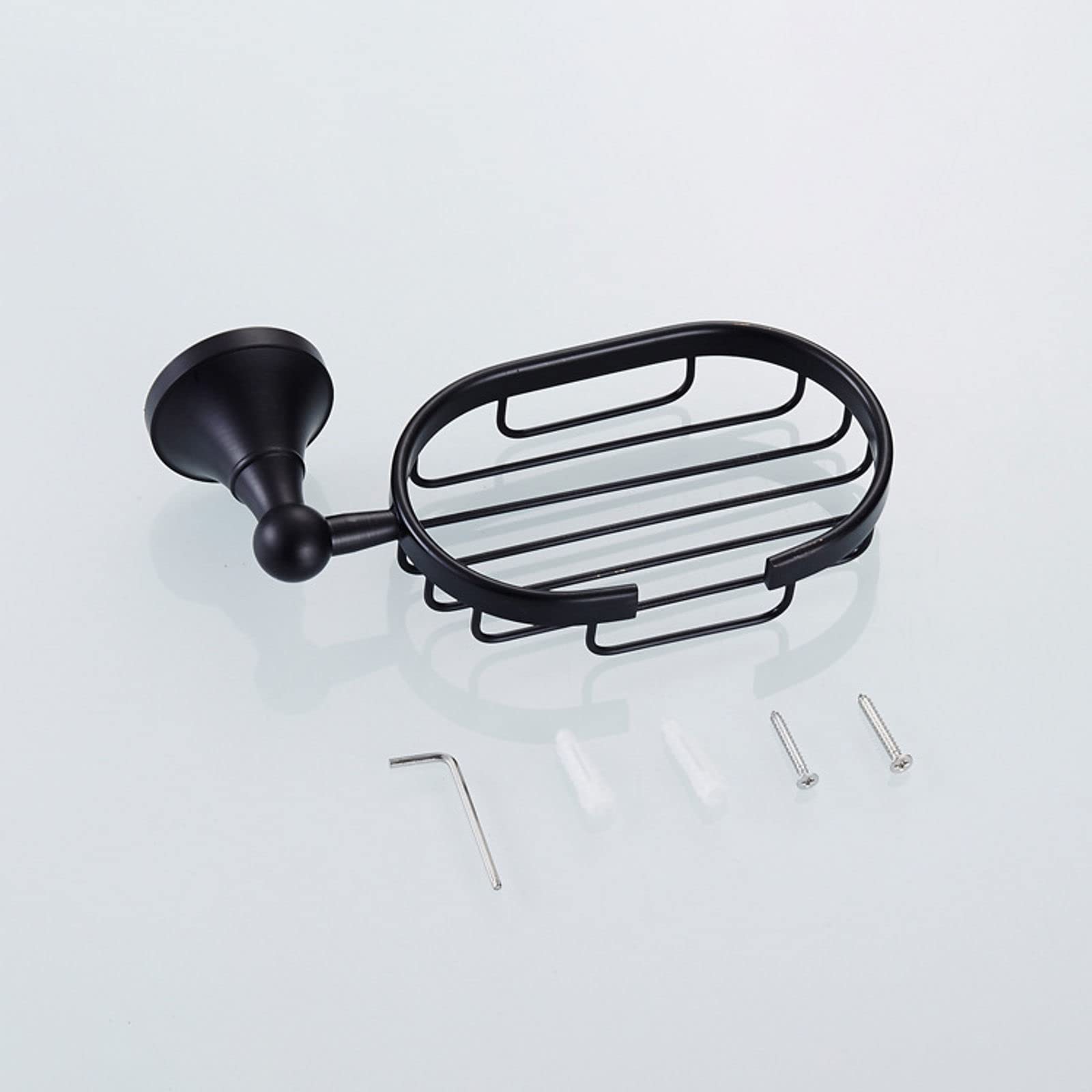 Jabonera de Pared, jabonera, jabonera for Pared de Ducha, Negro Mate, jabonera de latón, Acabado Cepillado, jabonera Retro Euro, Mantiene el jabón seco y Drenaje rápido, Negro