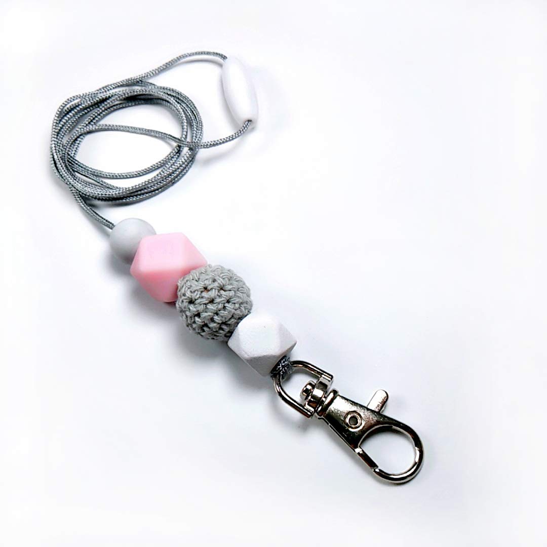 Beaded lanyard,id badge lanyard,teacher lanyard,silicon lanyard (E)