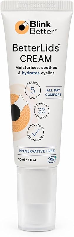 BlinkBetter BetterLids Restore Creme para Pálpebras com 3% de Aveia e Ceramidas, 30 mL