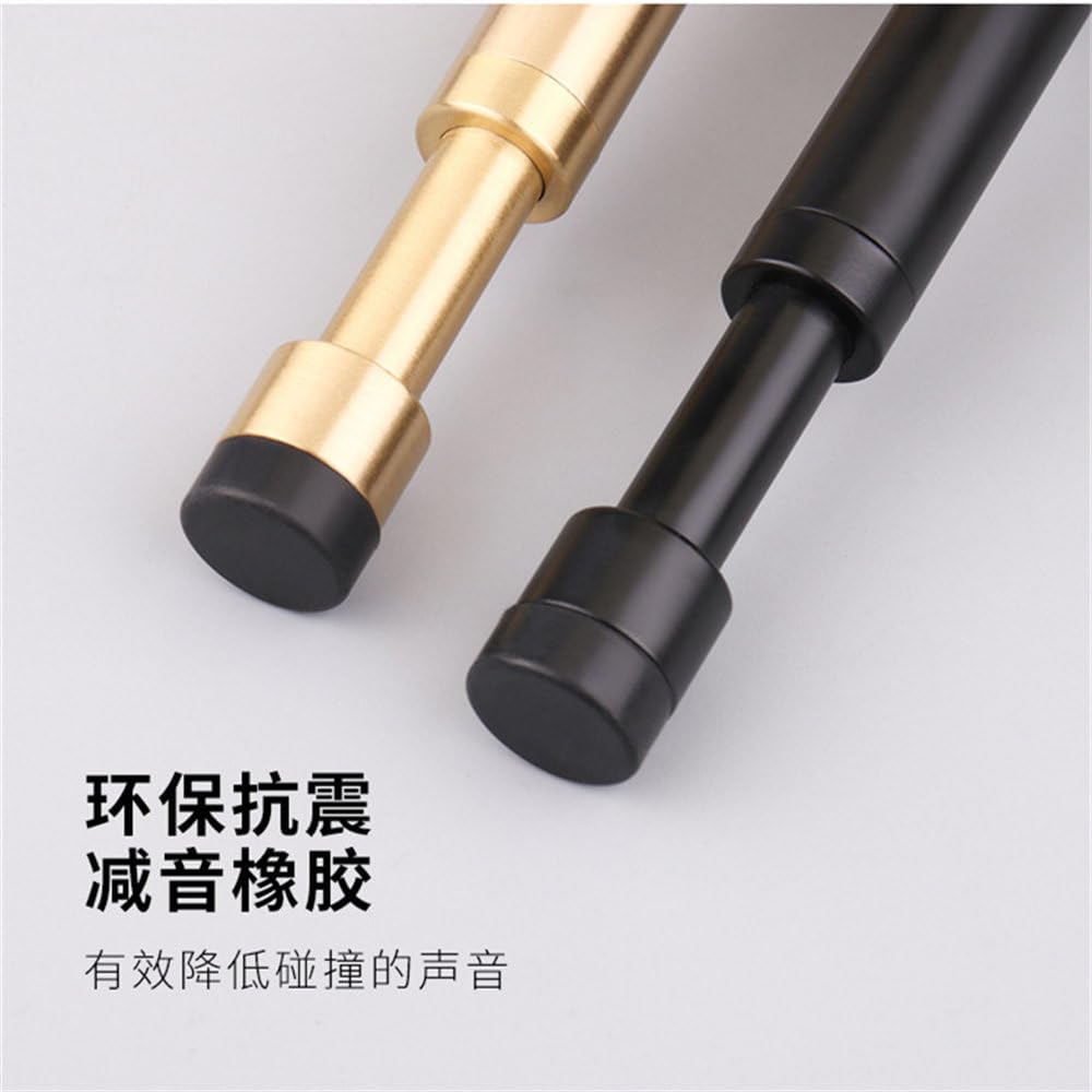 Tope de puerta sin perforaciones, artefacto anticolisión, amortiguador hidráulico, tope de puerta de baño, puerta de vidrio, golpe de silicona, silencioso, parte superior de la puerta, negro, 110 x 4