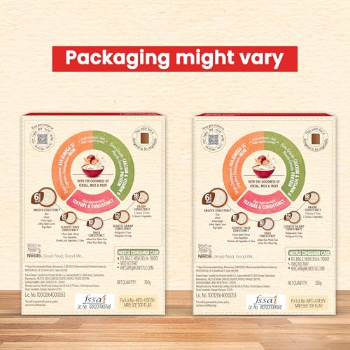 Image of CERELAC Baby Food Cereal | No Refined Sugar | No Preservatives | Wheat Apple for 6 to 24 Months Baby | With Omega 3 Iron Protein Calcium Vitamin D | Instant Cereal | 360g, Bag-in-box pack