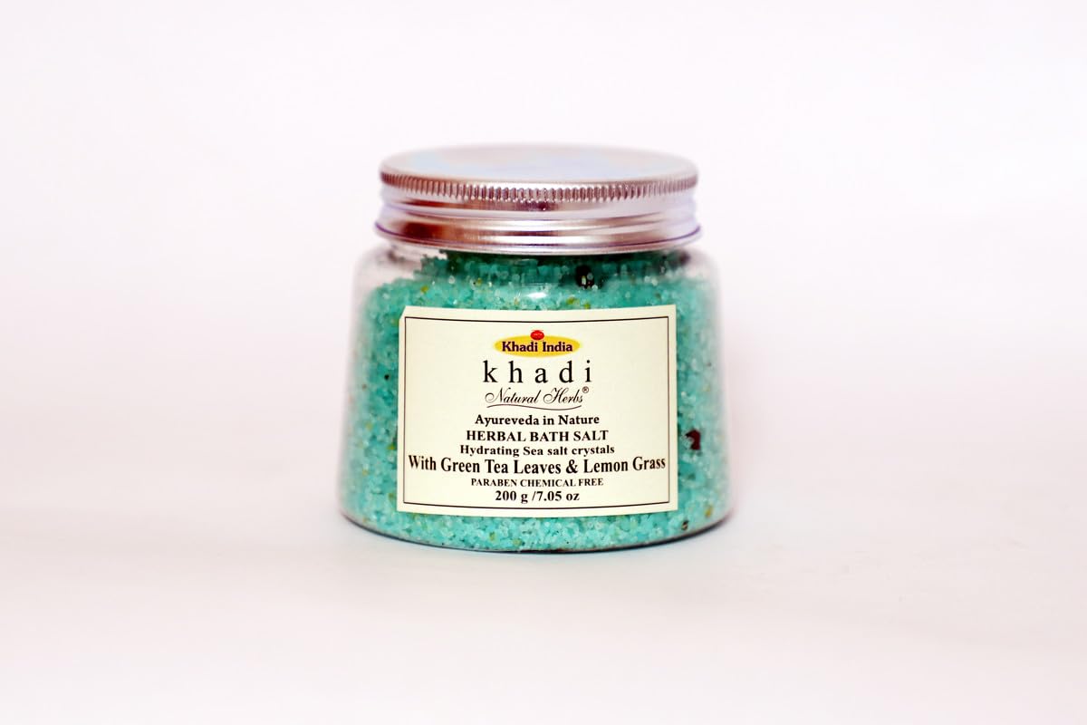 NATURAL HERBS KHADI NATURAL HERBS Ayurvedic Herbal Soothing Lavender Bath Salt (Green Tea & Lemon Grass)-picture-29