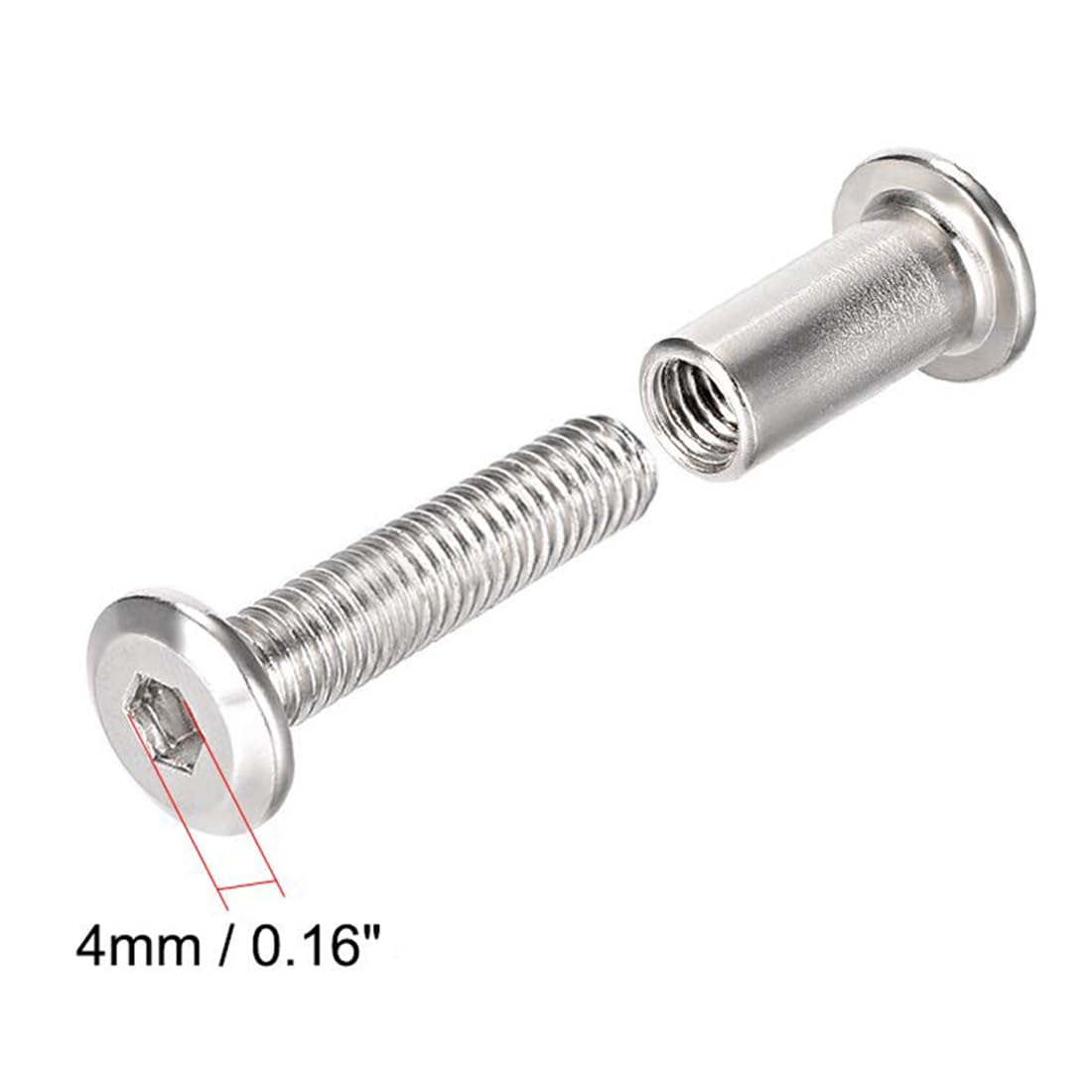 TA-VIGOR 10 Sets Furniture Connecting Screws Bolts, M6 x 20mm Binding Screws Posts Belt Buckle Binding Bolts - Image 3