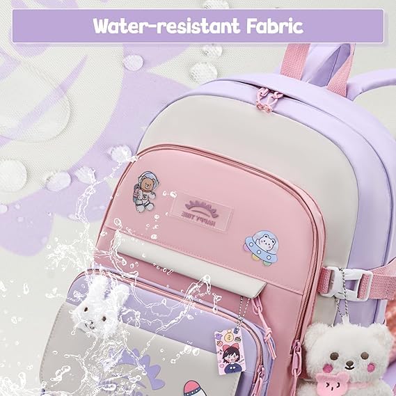 Image of ADSON kawaii Girls Travel School Bag|Backpack Of Large Capacity Aesthetic Stylish Girls Korean Laptop Bag Rucksack for School |College Bags Cute Bookbag for Teens Water Resistance