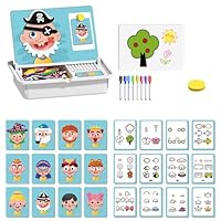 PolishWiz Magnetic Dress-Up Puzzle Book for Kids, Creative Magnetic Face & Outfit Game, Educational Travel Toy for Toddlers 3-6 (Expression Changing Show)