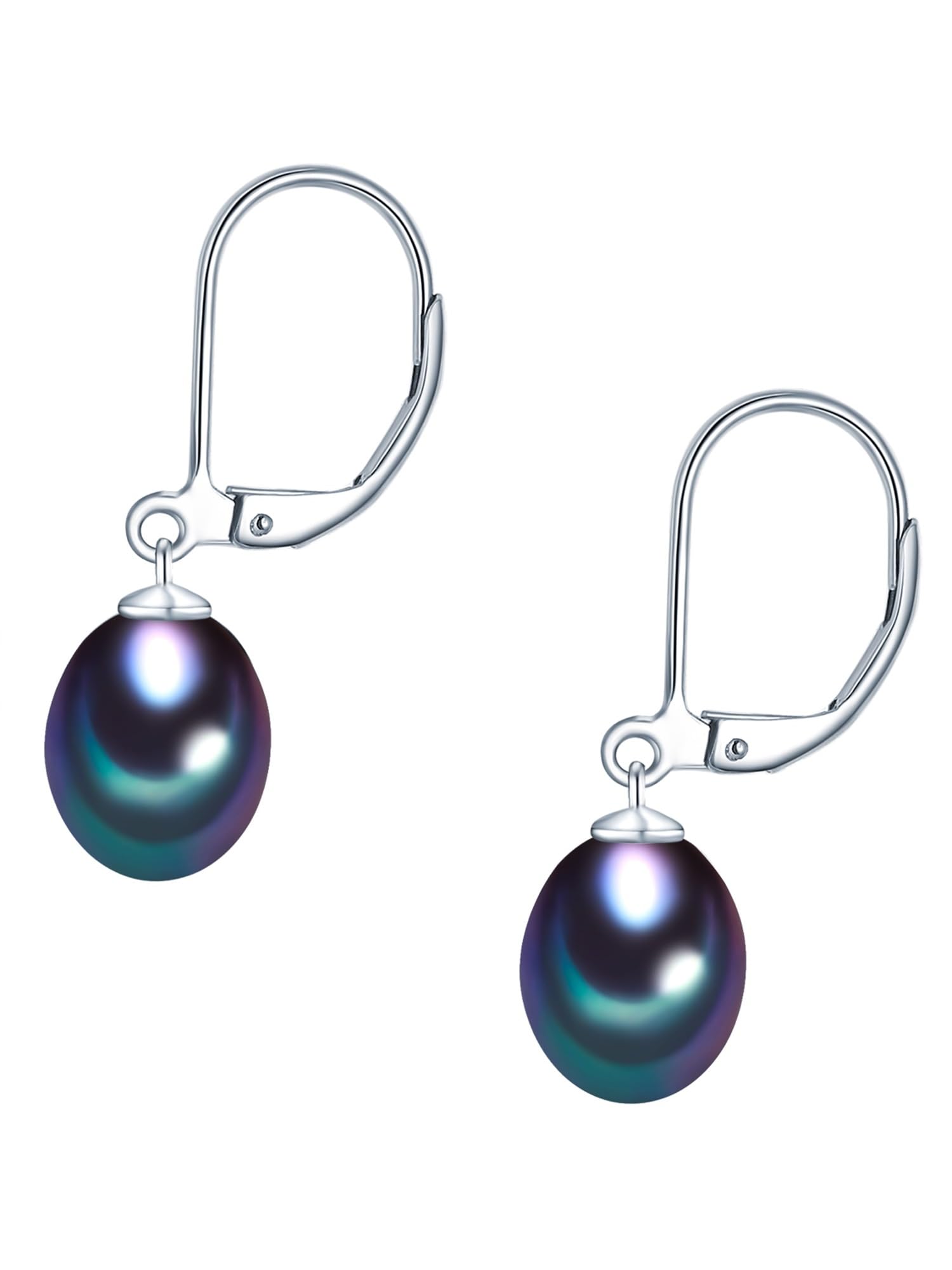 Valero Pearls Damen Perlenohrhänger 925/- Sterling Silber mit echter Perle
