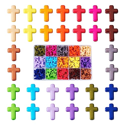 Reviews de Surtidos de abalorios . 42 Beadthoven - 225 abalorio de cruz acrílica, 15 colores surtidos de abalorio de cruz de Pascua, espaciadores de crucifijo de plástico colorido para hacer joyas, collares,...