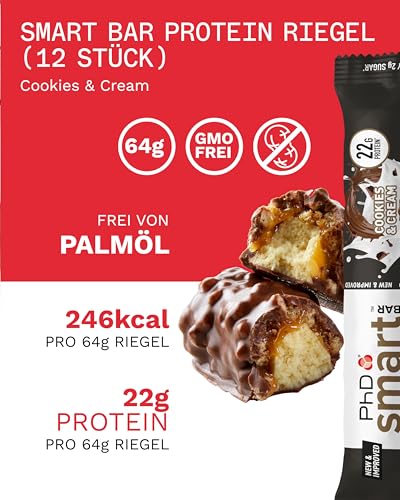 PhD Smart Protein Bar, 12 x 64g, Cookies and Cream – Ansicht 3