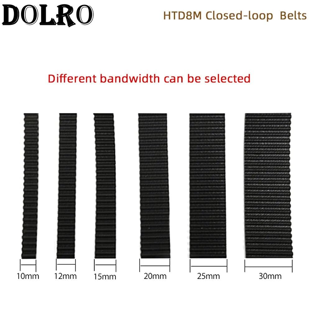 Premium 2Pcs HTD 8M Synchronous Belts, C=1352/1360/1368/1376/1384/1392 Width 20/25/30/40/50mm HTD8M Timing Belt (Size : 8M-1384, Style : Width30mm)