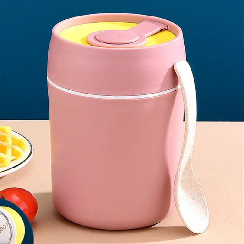 proxin Insulated Food Jar - Vacuum Sealed Thermal Food Storage Container with Spoon, Perfect for Soup, Stews, and More - Ideal for School, Office, and Outdoor Activities - 500ml Capacity, Multicolor