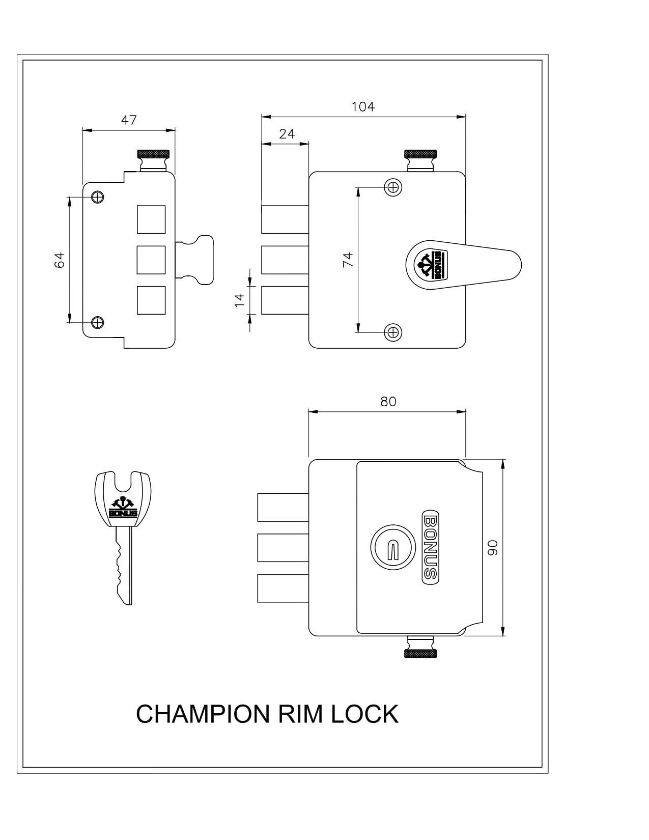 Bonus Champion Dead Bolt - High Security Lock -5