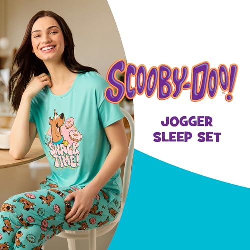 Image of Richard Leeds International Womens 2 Piece PJs Set - Disney | Hello Kitty | Snoopy - Short Sleeve Top & Jogger Lounge Sets