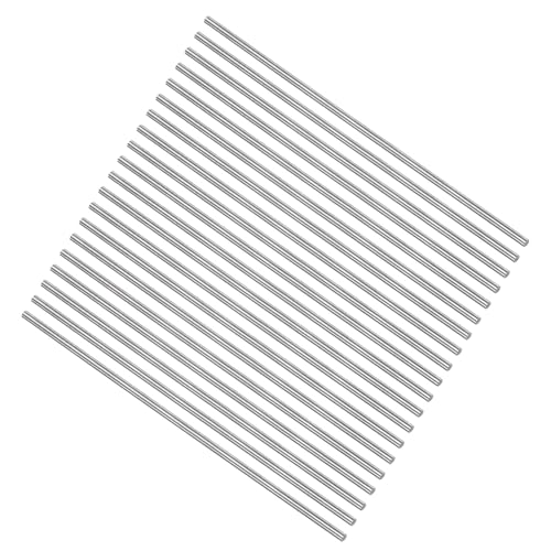 QUARKZMAN 20 Stück Runde Stahlmetallstangen, 2,5 mm x 150 mm Hochgeschwindigkeitsstahl (HSS) Drehbankstangenwerkzeug, für Wellengetriebe, Miniatur-DIY-Basteln