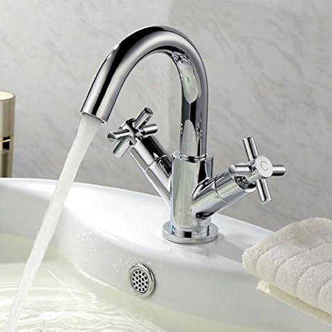 Lindon Mixer Basin Mono Cross Head Tap & Waste Chrome Cover