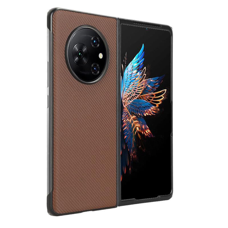SmartLike Carbon Fiber Leather Hard PC Back Cover for Tecno Phantom V Fold 5G - Brown Texture (B0CH1HQV6X) Amazon Price History, Amazon Price Tracker