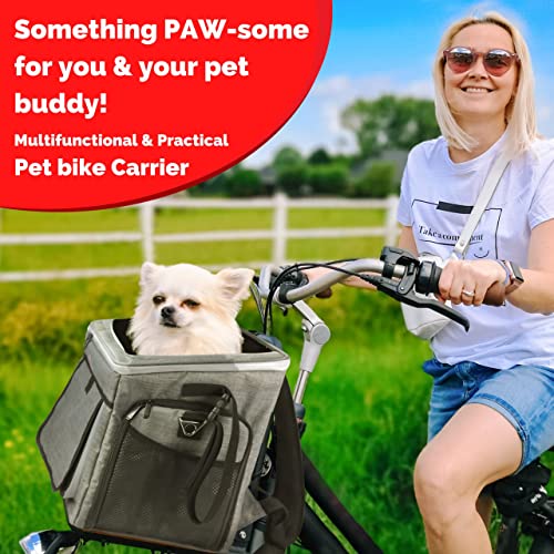 Puppy Carrier, Dog Basket for Bike, Cat Backpack & Dog Bike Basket, Expandable Soft-Sided Pet Carrier with Multi-Pockets… - Image 7