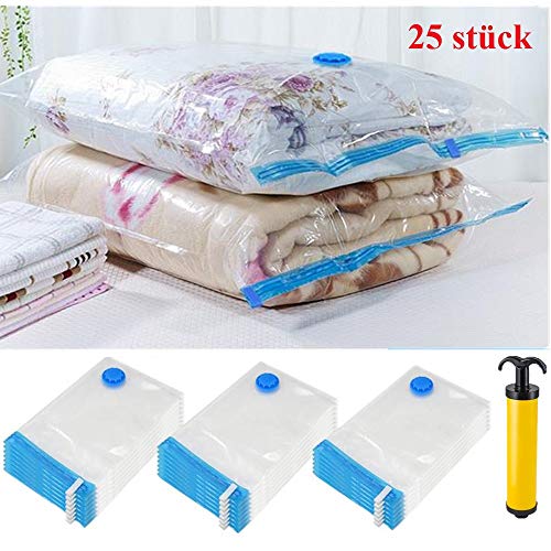 Catalpa - 25 Bolsas de envasado al vacío para Ropa, Bolsas de almacenaje al vacío, Bolsas para Ropa, Bolsas de almacenaje para Ropa, Viajes