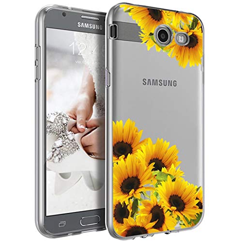 Tothedu Phone Case For Galaxy J7 2017/J7 Prime/J7 Sky Pro/J7 Halo/J7 V/J7 Perx/Galaxy Halo Case, Clear Slim Shockproof Soft Tpu Back Phone Protective Cover Cases For Samsung Galaxy J7 2017 (Sunflower) #TOP3