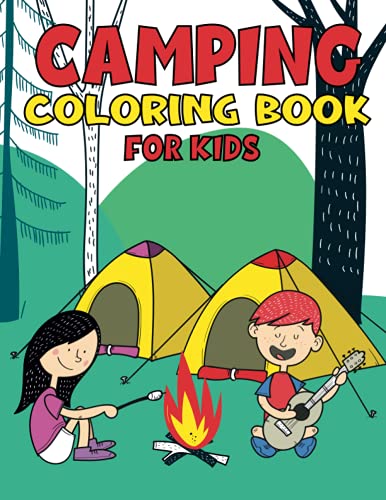 Camping Coloring Book for Kids: A Fun Camping Coloring Book with Unique and Beautiful Illustrations of Kids Camping, Camping Gear, Mountains and the ... Scenery, Landscapes, Mountains & More. image 2