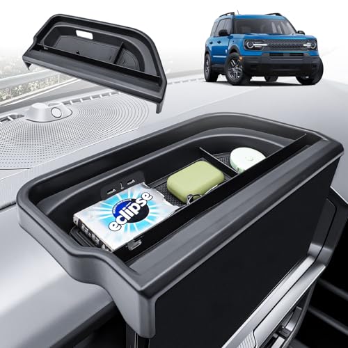HGWEI Dash Storage Tray Compatible with 2025 2026 Ford Bronco Sport Interior Accessories Center Console Dashboard Organizer Behind Screen 13.2 Display Mount Holder (Not for 2021-2024 Models)