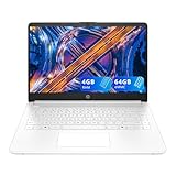 HP 14' HD Display Laptop, Intel Celeron N4500, 4GB ram, 64GB eMMC, Intel UHD Graphics, Wi-Fi 6, 720p HD Camera, Media Card Reader, Win 11S, White (Renewed)