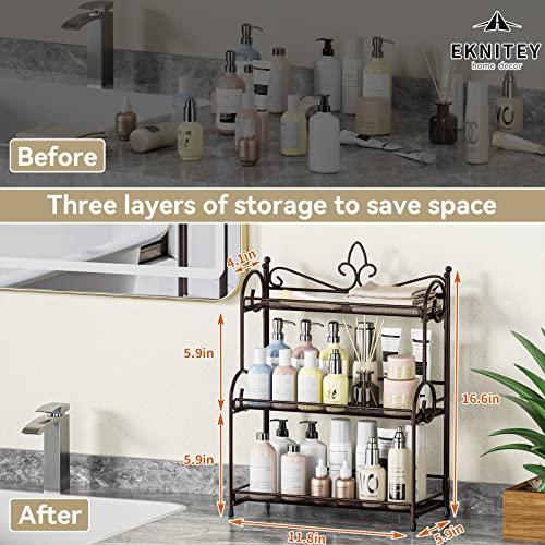 Eknitey BATHROOM ORGANIZER Shelf Countertop - Kitchen Counter Organizer 3 Tier Bathroom Counter Shelves thumb #5