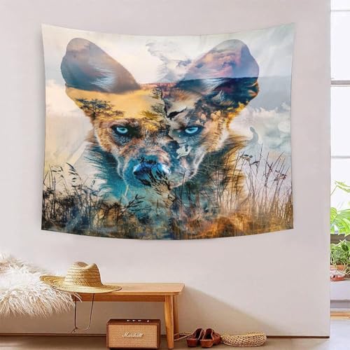 Tapisserie Berger Allemand 3D grand format 180x230 cm pour décoration de salon