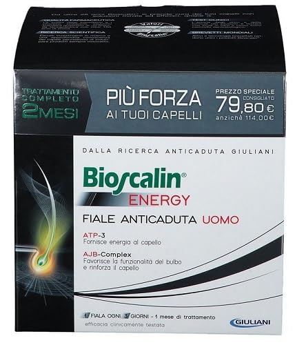 Giuliani S.P.A. Bioscalin Energy 20 Fiale Anticaduta Uomo Trattamento Completo 2 Mesi