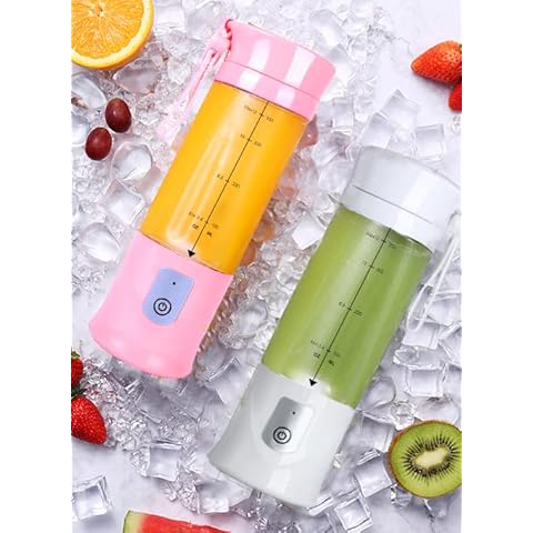2psc Portable Blender, USB Travel Juice Cup Baby Food Mixing Juicer Machince with Updated 6 Blades with Powerful Motor 4000mAh Rechargeable Battery,13Oz Bottle Cover