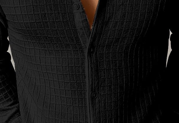 Image of Men's Casual Button Down Shirts Long Sleeve Linen Shirt Fashion Textured Beach Summer Shirts| Men Stylish Shirt | Men Fancy