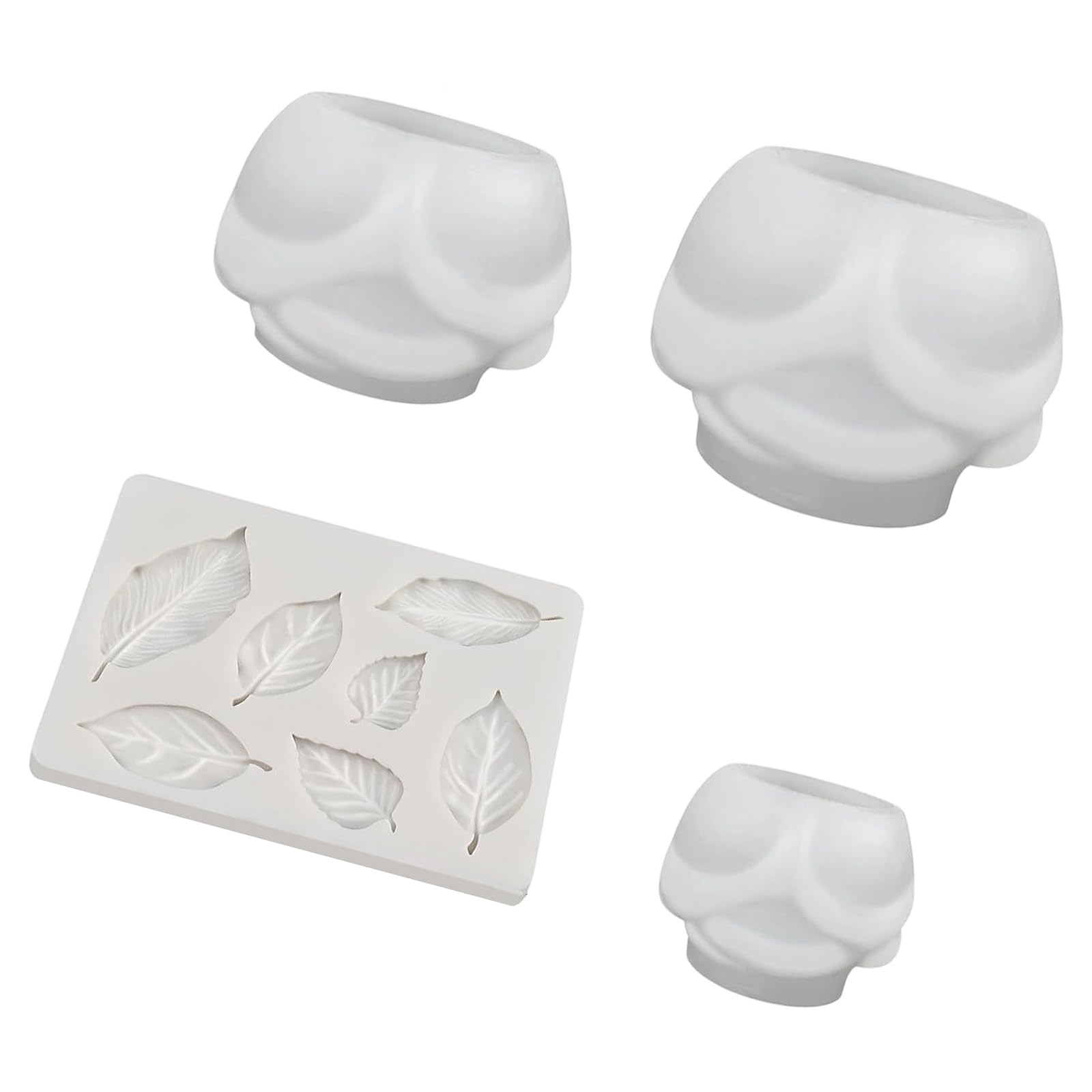 Silicone Mold Set for Resin Casting, 4 Piece Rose Form Collection with Layered Petal Detail and Foliage Texture for Soap Projects and Plaster Decor Rose Flower Mold Silicone Floral Casting Soap