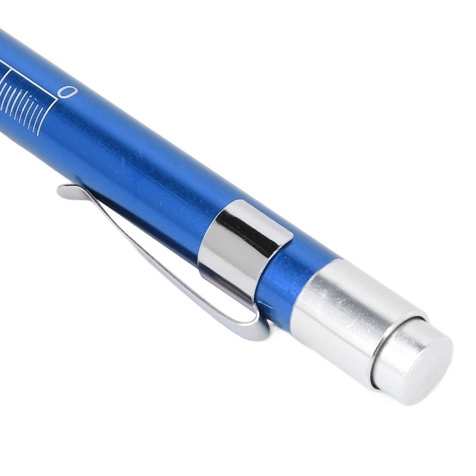 Lampe Stylo avec Jauge de Pupille, Lampe Stylo LED Jaune éclairage Tête Concave en Alliage D'aluminium Stylo Médical avec Jauge de Pupille, pour Oreille, Nez, Gorge (Bleu)
