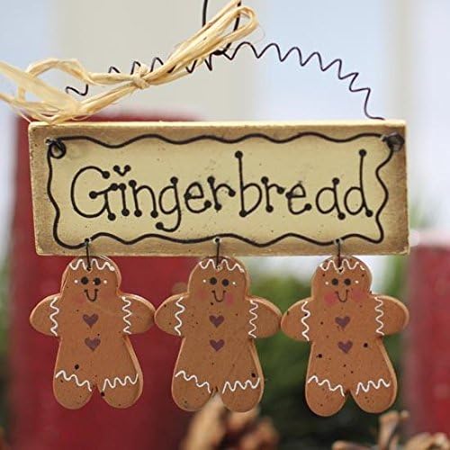 Primitive Wood Gingerbread Cookie Ornament Sign | 6 Pieces