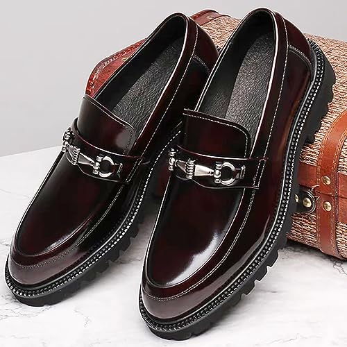 ADMLZQQ Men's Dress Shoes, Mens Oxford Shoes, Leather Stylish Slip-On, Business Casual Formal Shoe2