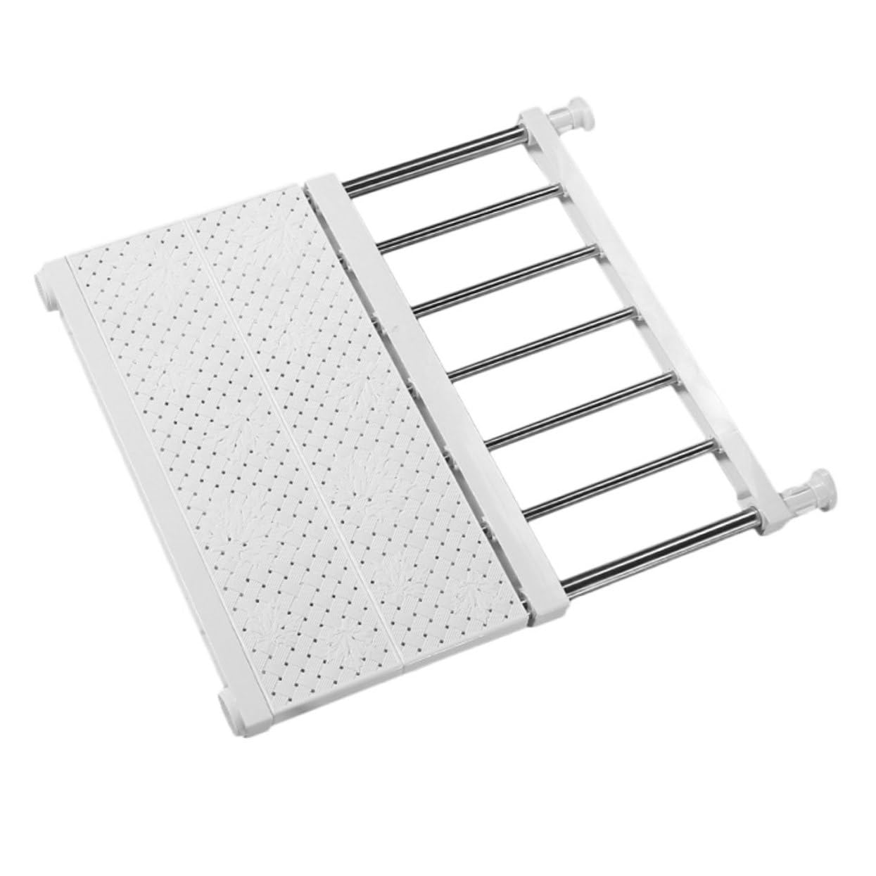 VICASKY Scaffale Regolabile per Armadio, Divisorio per Guardaroba Domestico, Espandibile, in Acciaio Alto Tenore e Abs, per Camera e Casa, Bianco