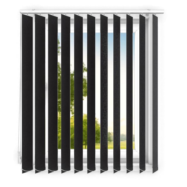 time4blinds - Store à lamelles - Store Vertical - lamelles pour Les Bureaux et pour la Maison et l'appartement - 150x250 cm - Noir Classique