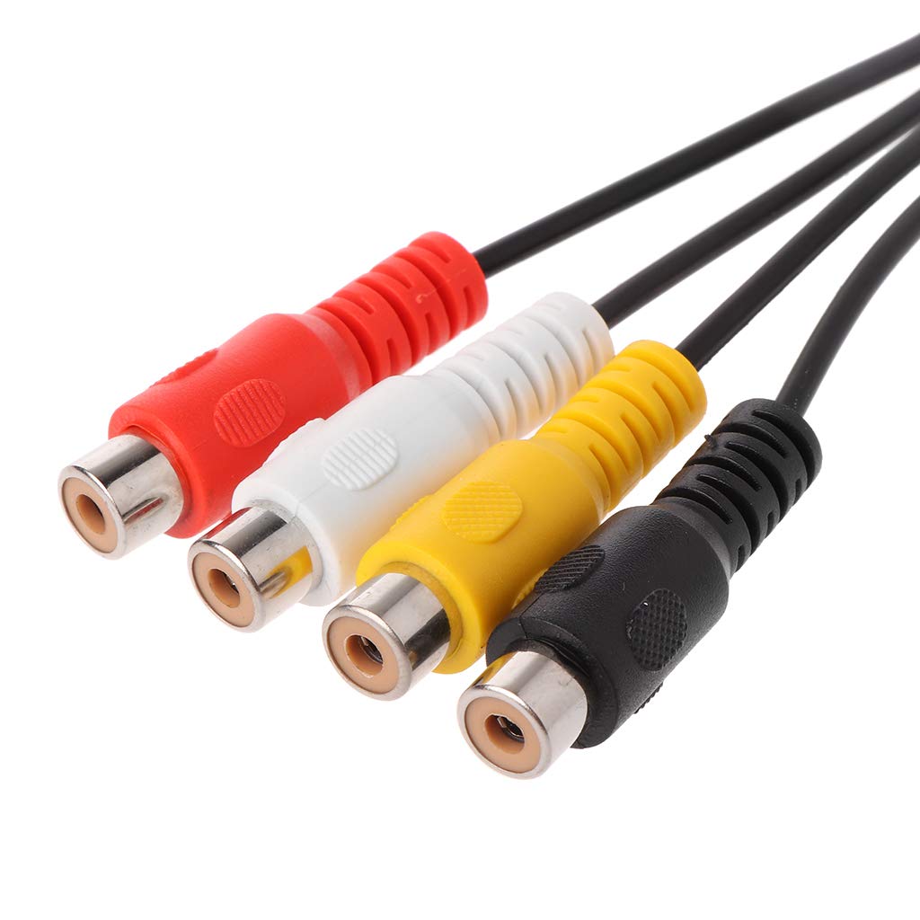 DIN 5 Pin Female To 4x RCA Male Audio Adapter Cable – 30cm / 1ft - View #3