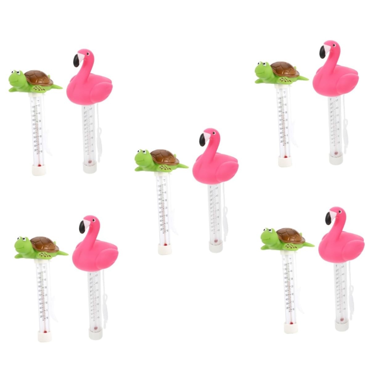 Toyvian 5 Sätze Flamingo -wasserthermometer Spa-thermometer Für Badewannentemperaturanzeige Schwimmender Pool -thermometer Poolthermometer Schwebend Plastik 2 Stück * 5