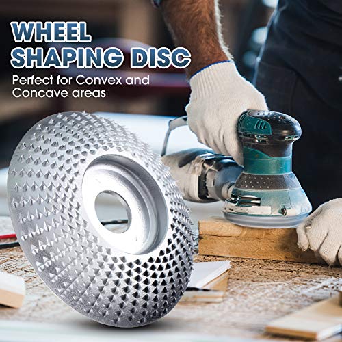 4 Pieces Angle Grinder Wood Carving Disc Shaping Disc 6 Teeth and 12 Teeth Wood Carving Disc Angle Grinder Attachments Grinder Tools for Wood Cutting Polishing Shaping