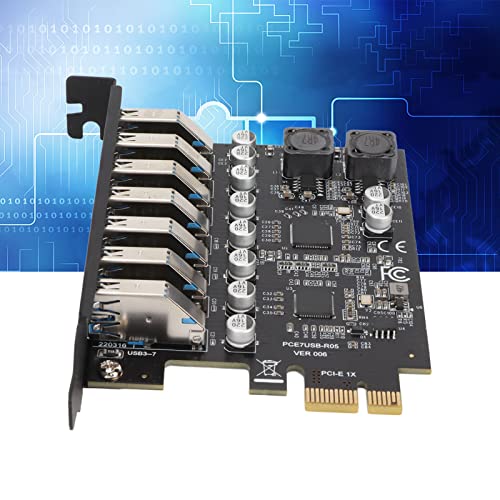 7 Porte PCI-E a USB 3.2, PCI Express USB 3.2 Scheda di Espansione Anteriore, Convertitore Hub USB3 Interno per PC Desktop Supporto Host per XP/7/8/10/11/per Linux