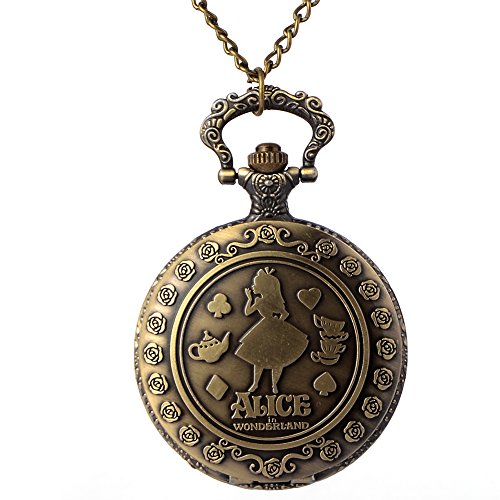 Collar de reloj de metal, sin níquel, diseño de Alicia en el país de las maravillas de Disney, con Reina de corazones, el Sombrerero Loco, tipo anime, para cosplay