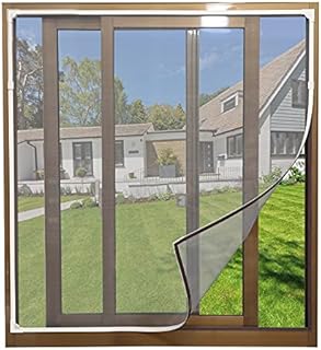 Adjustable DIY Magnetic Window Fly Screen (Fiberglass Mesh), Max 100x130 cm, Fits Any Size Smaller Easy Installation Keep Bugs/Flys/Mosquitoes Out (White Frame Gray mesh)