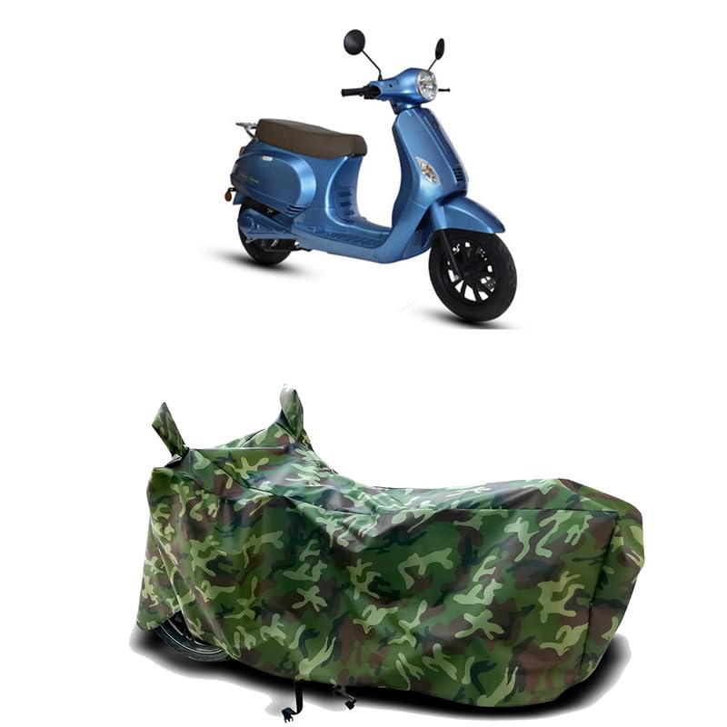 Image of DUFFEL-100% Heat Protection Two Wheeler Bike /Scooty Body Cover for Benling India Aura Water Resistance /UV-Rays /Birds Dropping /Scratchproof /Dust Proof /Waterproof[Green Jungle Print]