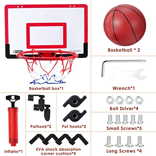 Mini Basketball Korb Set, Indoor mit Saugnapf Wandmontage Basketballkorb, Basketballkorb fürs Zimmer, Erwachsene Kinder Mini Basketball Korb Set mit 2 Ball Netz und Luftpumpe Sportspielzeug 40 * 26CM - Image 5