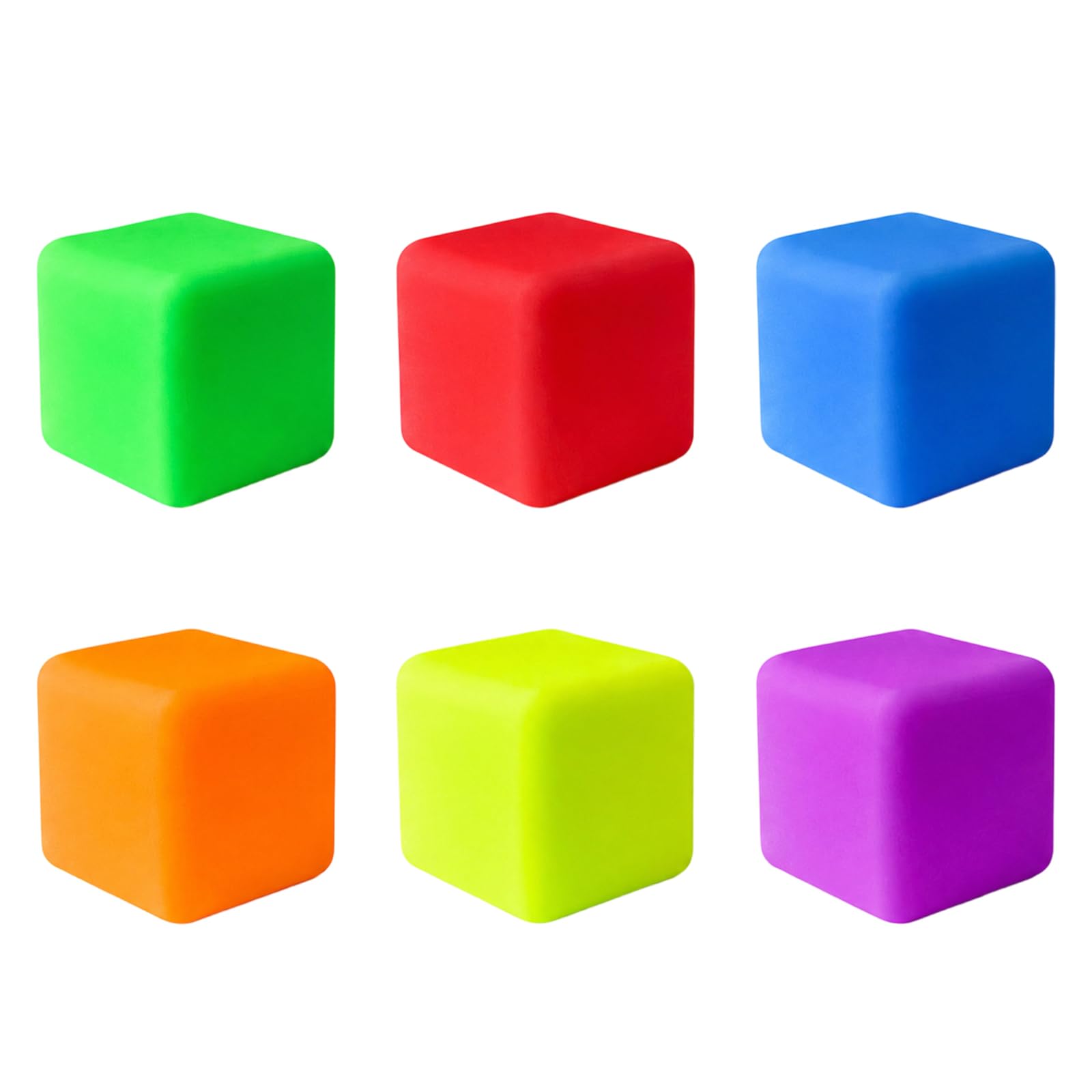 6 Pack Cube Squishy Square Squishy Cube Sensory Cube In Red Orange Yellow Green Blue Purple For Desk Office Home Travel Calm Hand Gift Set