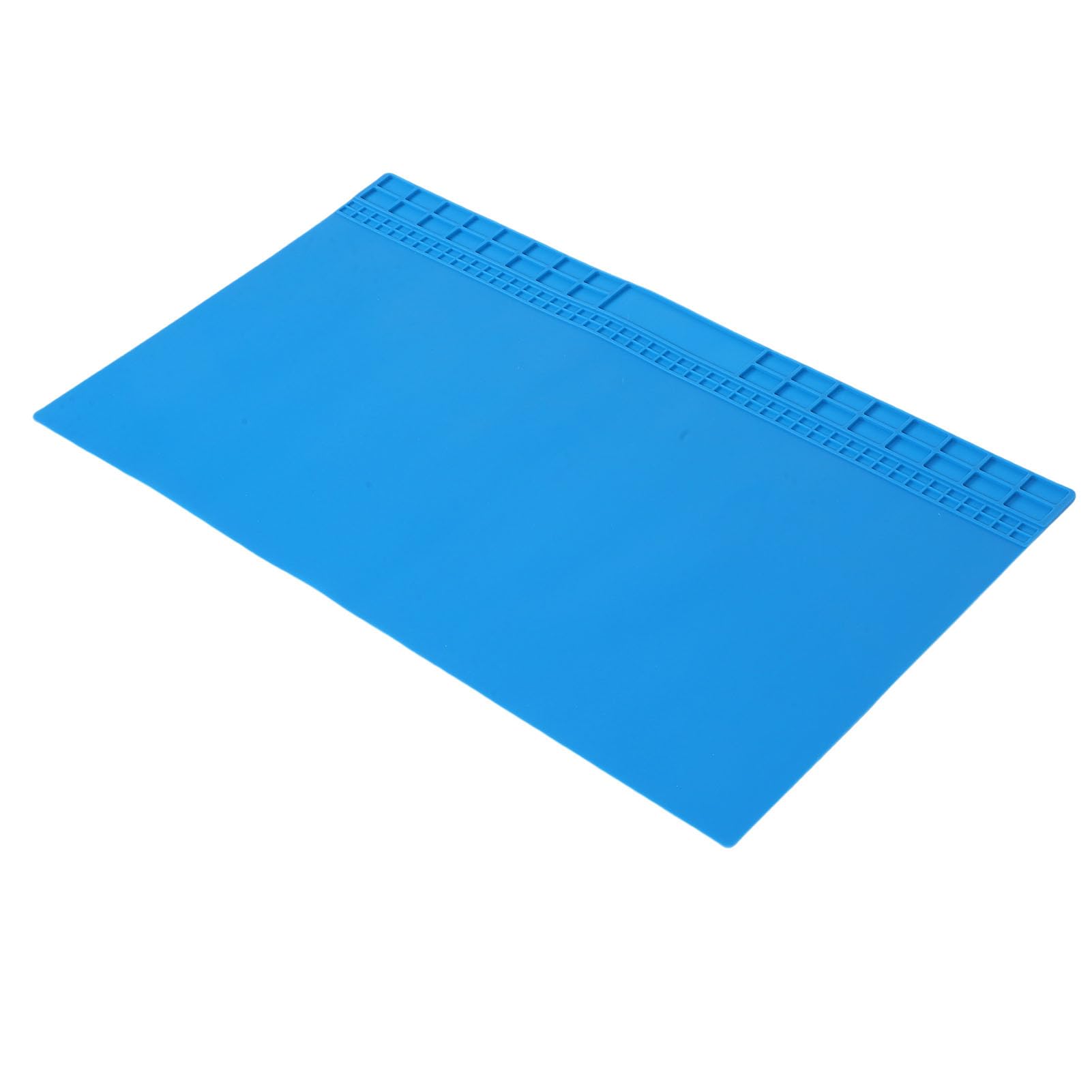 VGEBY Bardzo Duża Silikonowa Mata Lutownicza, Antypoślizgowa, żaroodporna Podkładka Warsztatowa z Organizerem śrubowym do Projektów Naprawy Elektroniki 70x40cm (BLUE)